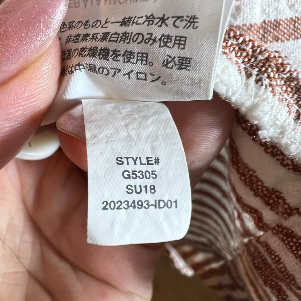 Madewell Daphne Stripe Play Linen Blend Tunic Dress in Rust, Small - Picture 9 of 11